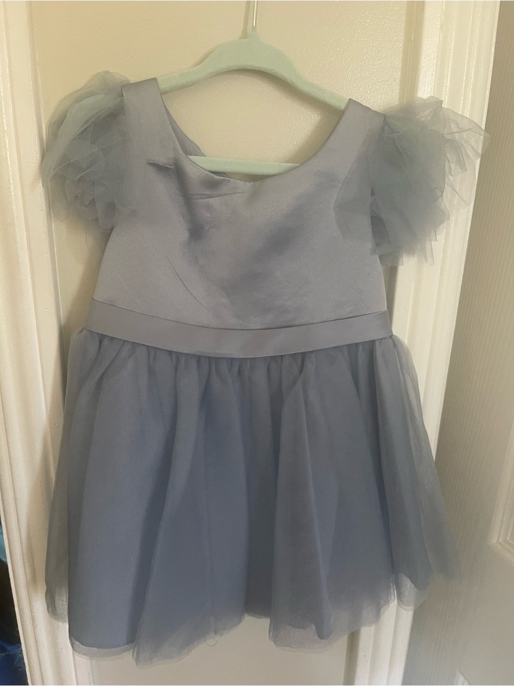 Azazie Dusty Blue Tulle Party Dress for Girls